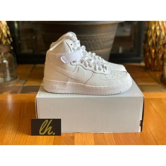 Size 7y Nike Air Force 1 High "Triple White"
